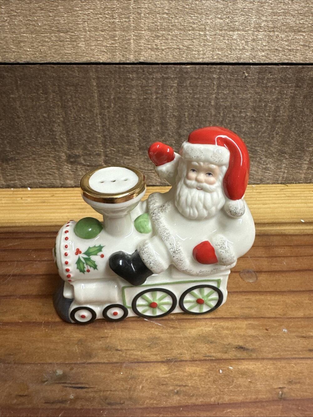 Vintage Lenox Holiday Santa North Pole Express Train Shaker Porcelain-only One